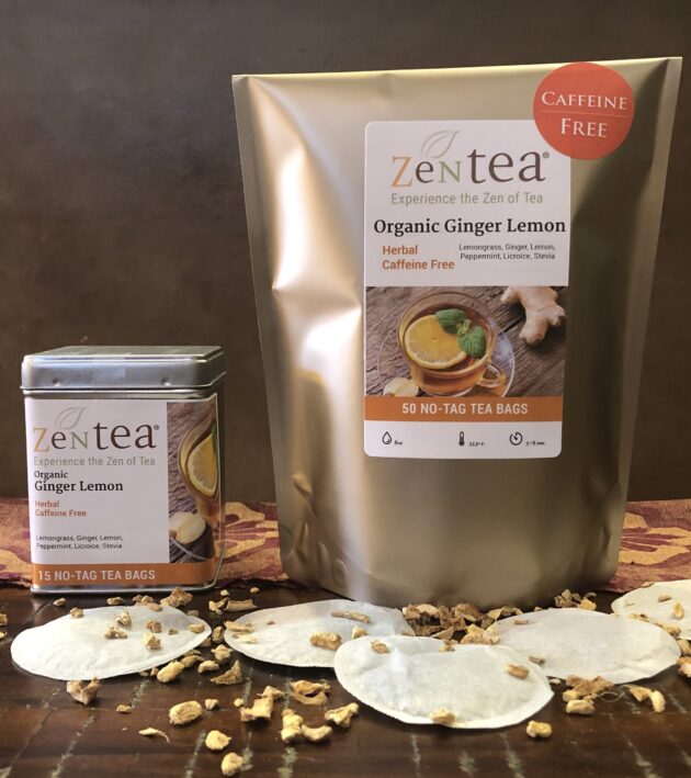 Ginger Lemon- Organic-Caffeine Free- Herbal Tea Bag
